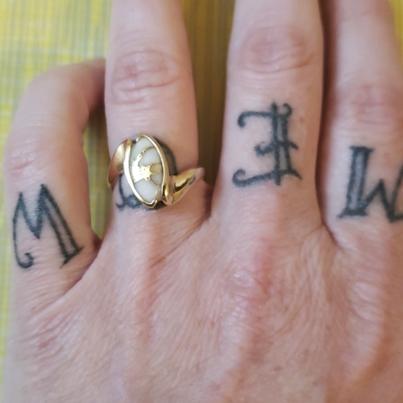 π HP πOrocal authentic gold quartz & nugget ring - Picture 3 of 5